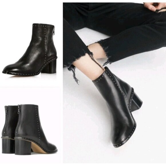 Rag & Bone Willow Stud Leather Boots In Black Size EU 41/US 11 - Picture 4 of 16